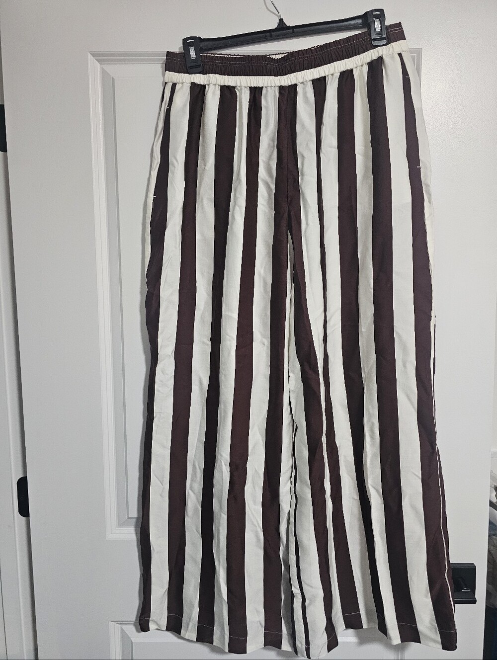 Worthington Wide-Leg Striped Pants in Brown and Cream
